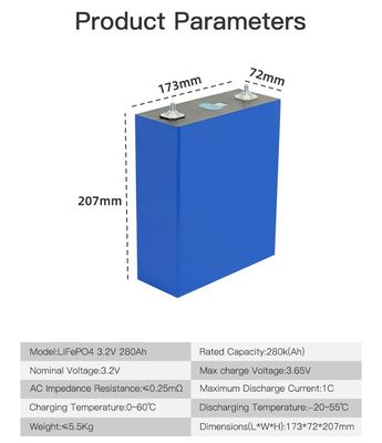12V 24V 48V ソーラーエネルギー貯蔵システム OEM 3.2V 280Ah 304Ah 340Ah リチウムイオンバッテリー