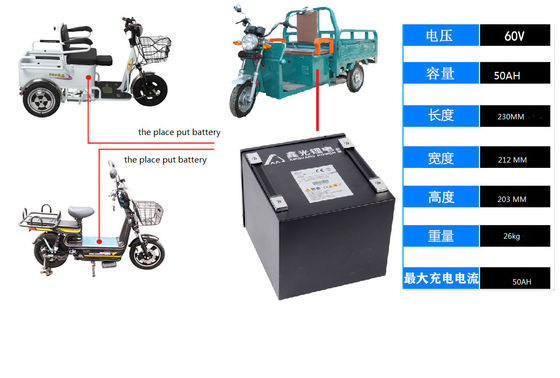 Motorbike Rechargeable 60v 50ah Deep Cycle Lithium Ion Battery