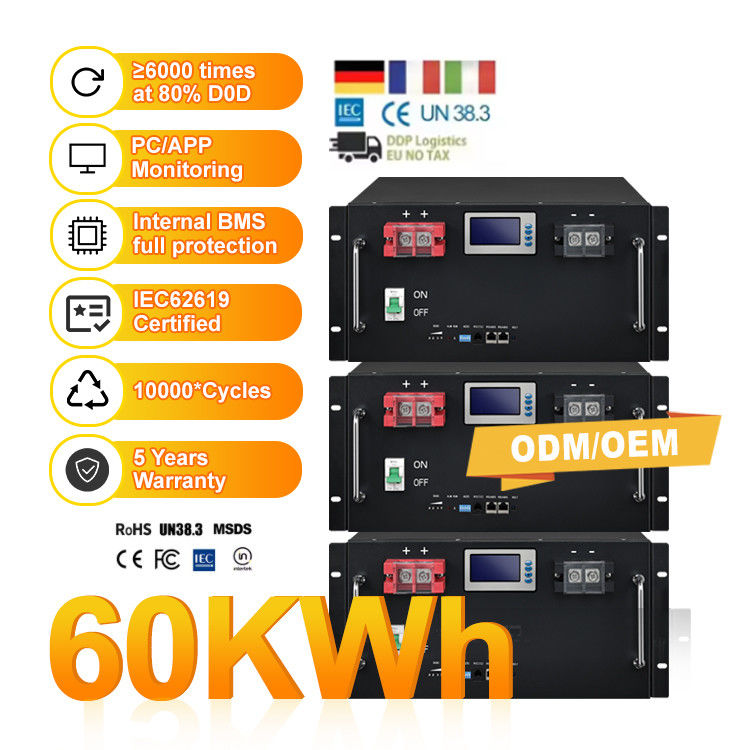 CAN通信ポート 51.2V 100Ah 150Ah 280Ah LiFePO4 電池 太陽光発電システム