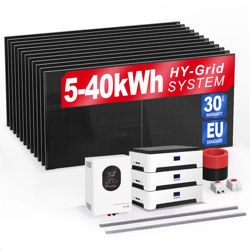 6Kw 10Kw 20Kw 30Kwh ソーラー オフグリッド 太陽電池 貯蔵 電力 システム 家庭用 AC 太陽光ヒーター ライト テレビ バッテリー パック