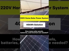 40kWhの太陽光装置: 18個のパネル (それぞれ550W),日々の出力 ~39.6kWh. 家庭にクリーンエネルギーで電気を供給します