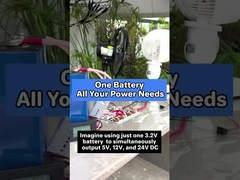 1つの3.2Vバッテリーは5V/12V/24V DC & 110V/220V ACを供給する.内蔵300Wインバータはすべてのデバイスをシムで処理する