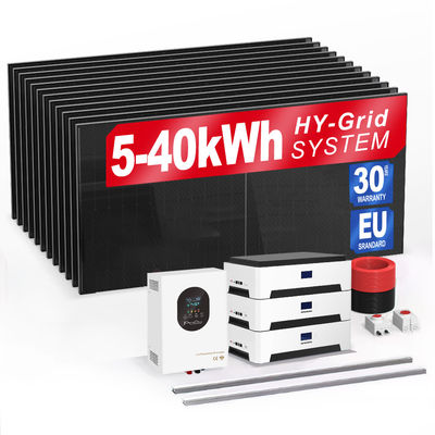 6Kw 10Kw 20Kw 30Kwh ソーラー オフグリッド 太陽電池 貯蔵 電力 システム 家庭用 AC 太陽光ヒーター ライト テレビ バッテリー パック